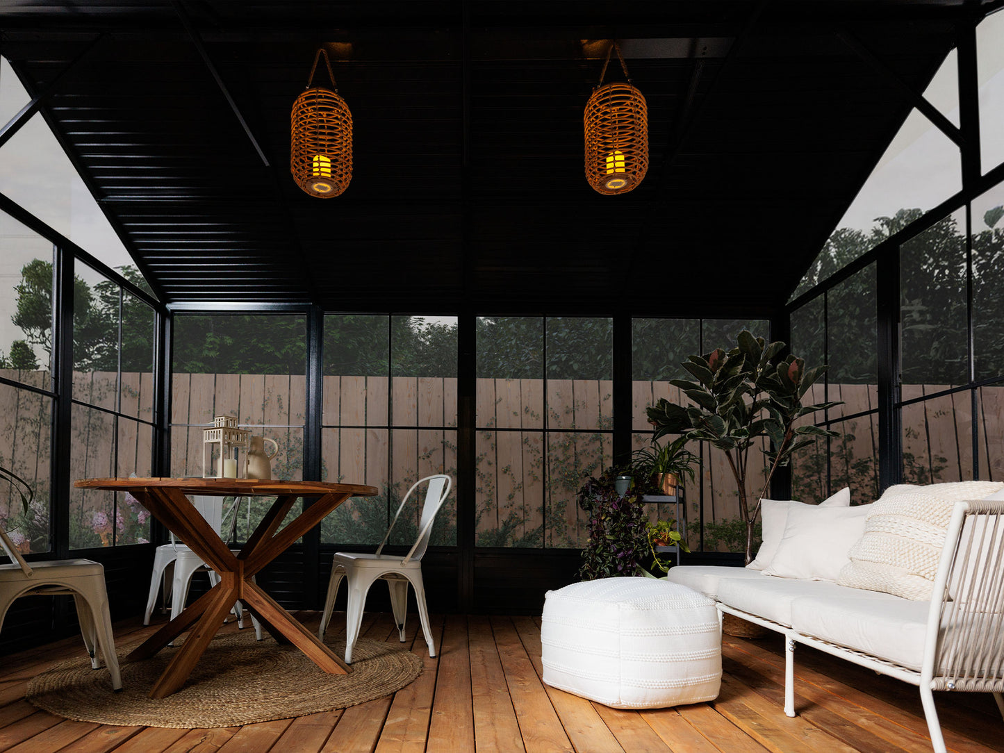 Gazebo Penguin Myrdal Solarium 11x10 Metal Roof in Black