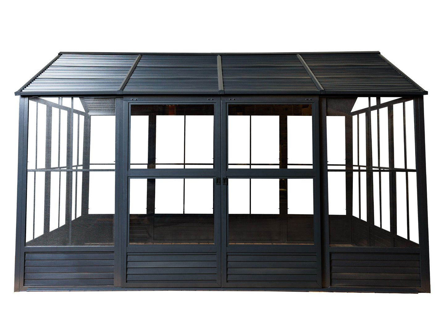 Gazebo Penguin Myrdal Solarium 11x10 Metal Roof in Black