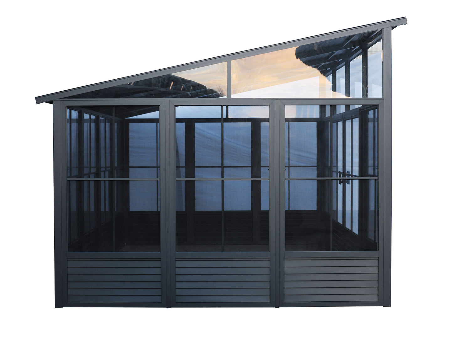 Gazebo Penguin Narvik Solarium Metal Roof 12x15 in Dark Grey