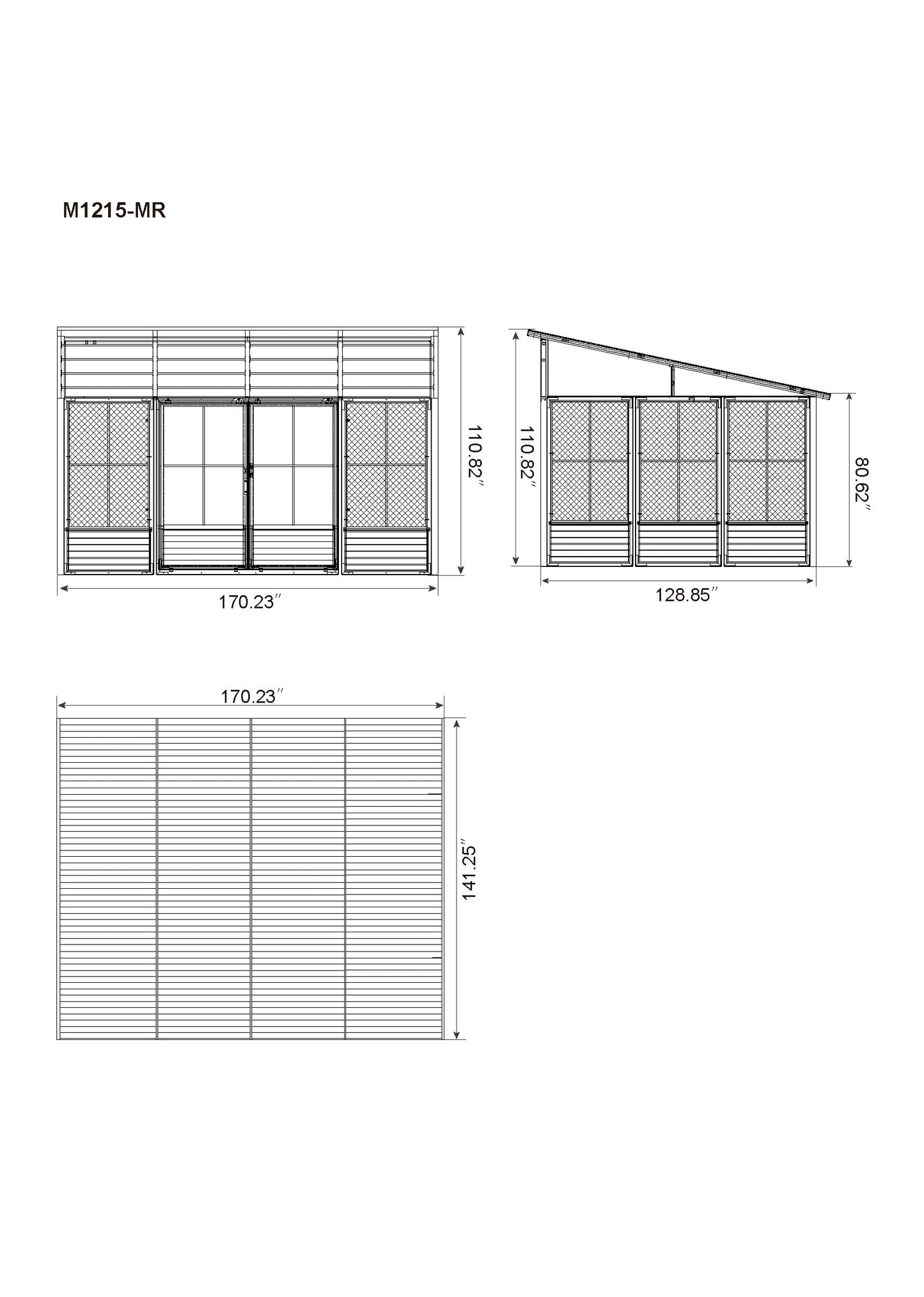 Gazebo Penguin Narvik Solarium Metal Roof 12x15 in Dark Grey