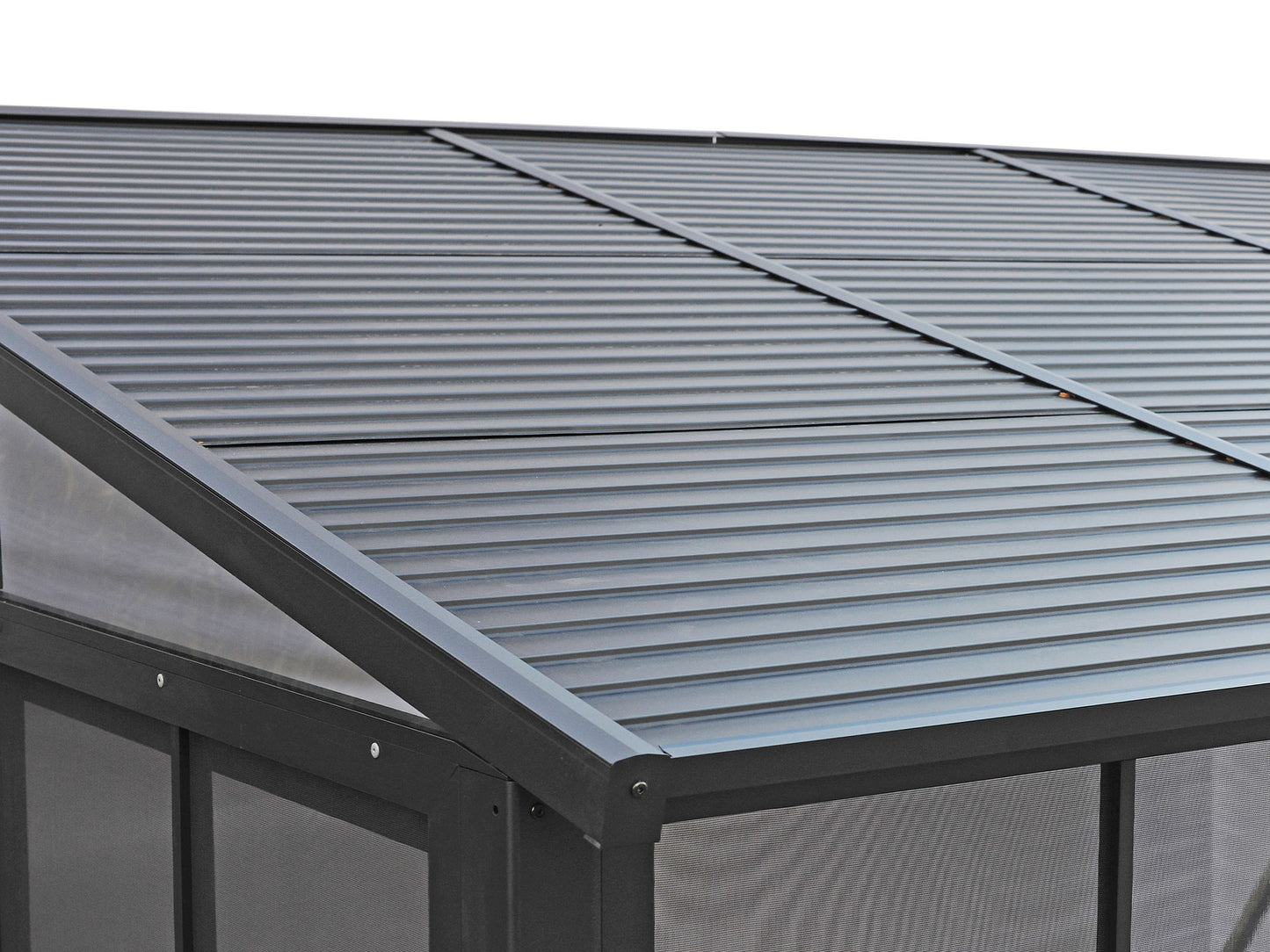 Gazebo Penguin Florence Add-A-Room with Metal Roof 10 Ft. x 16 Ft. in Black
