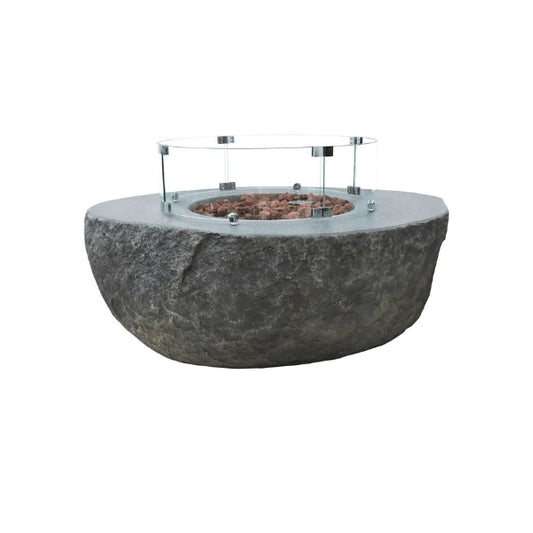 24" Round Wind Shield- Fireplace Accessory- Boulder Fire Table