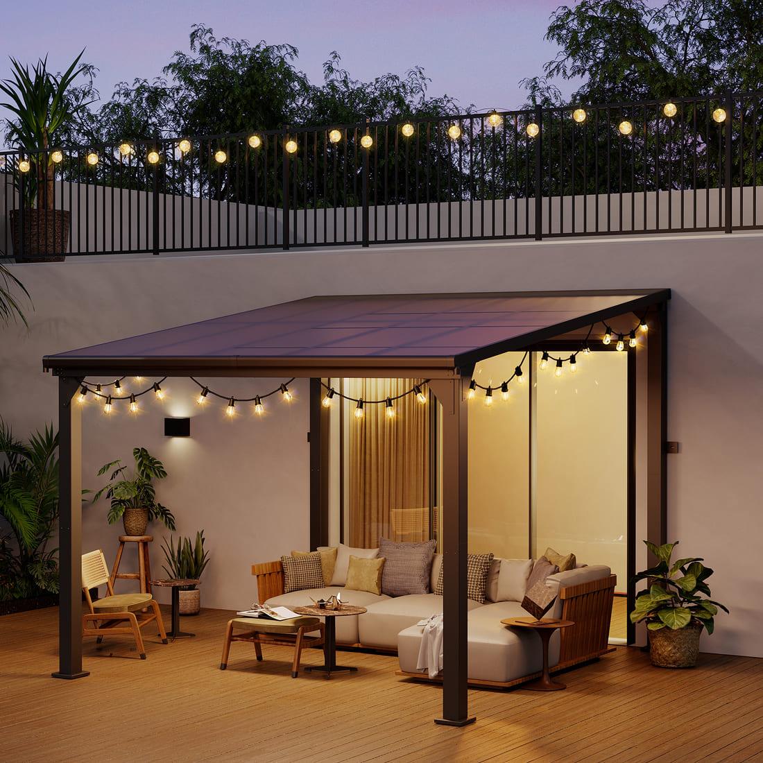Pamapic Aluminum Hardtop Gazebo 10'X12'