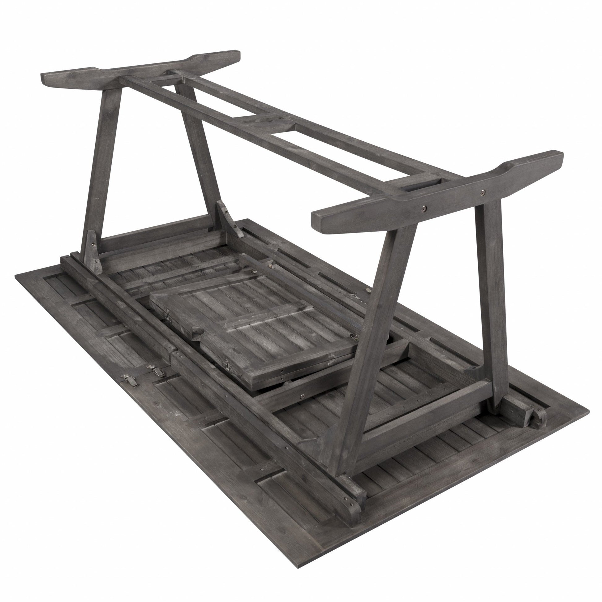 Homeroots Distressed Grey Extendable Dining Table Outdoor Surplus USA