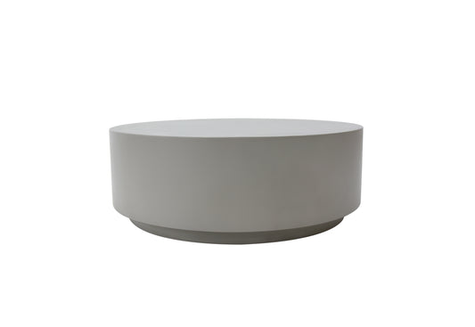 Rome 40" Round Concrete Coffee Table Large-SPACE GREY By Elementi Home