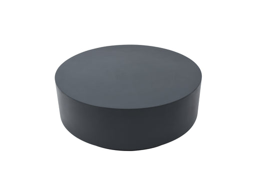 Rome 40" Round Concrete Coffee Table Large-SLATE BLACK By Elementi Home