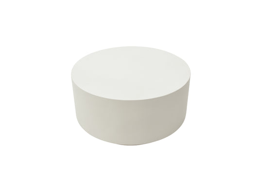 Rome 34" Round Concrete Coffee Table Medium CREAM WHITE By Elementi Home