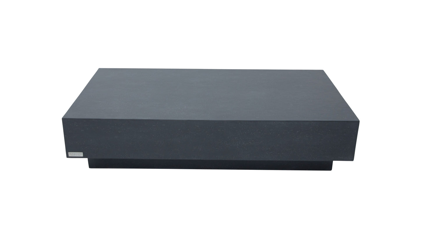 Tevere L60" Rectangular Concrete Coffee Table Rectangle-SLATE BLACK By Elementi Home